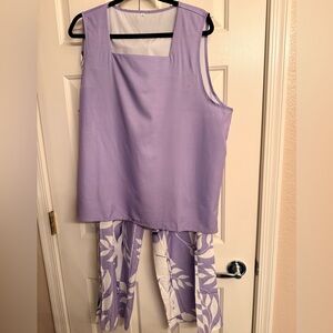 Lavender Sz Xxl Sleeveless 2-Pc Top and Pants